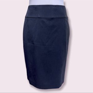 HALOGEN size 4P Petite Dark Gray Knee Length Midi Pencil Skirt